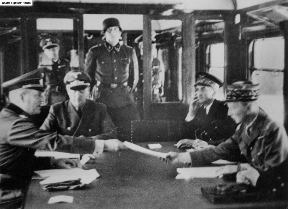 Wilhelm Keitel accepting the French surrender from Charles Huntz